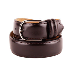 Elegant Smooth Brown Calfskin Belt Made in Italy