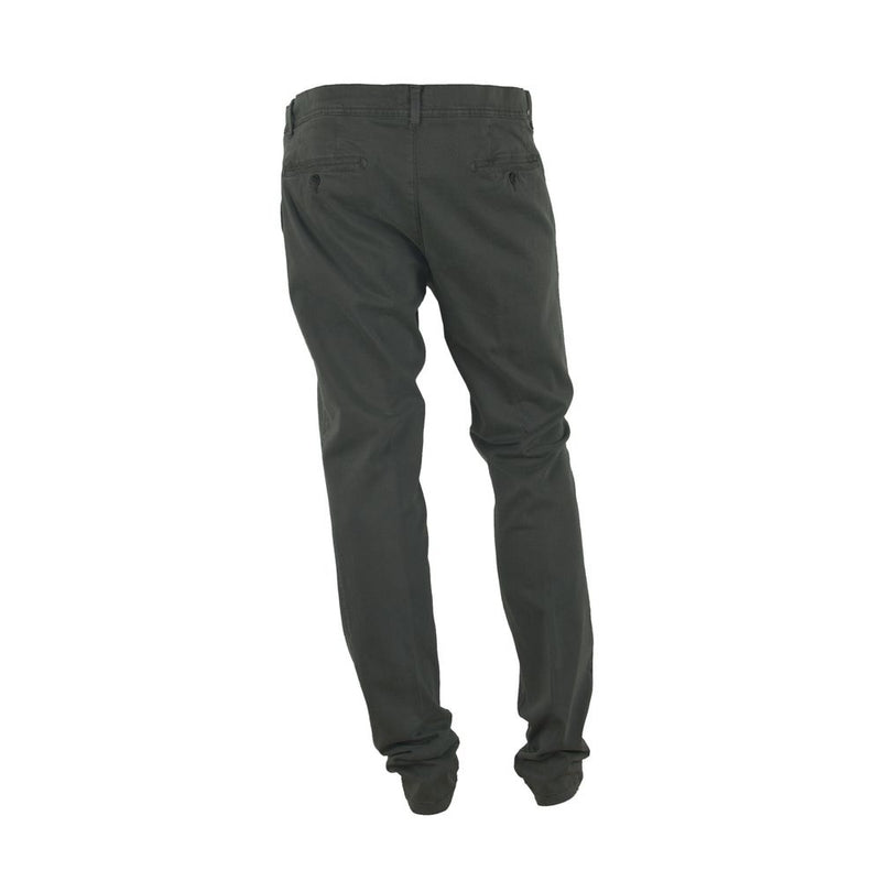 Elegant Gray Italian Cotton Trousers Made in Italy