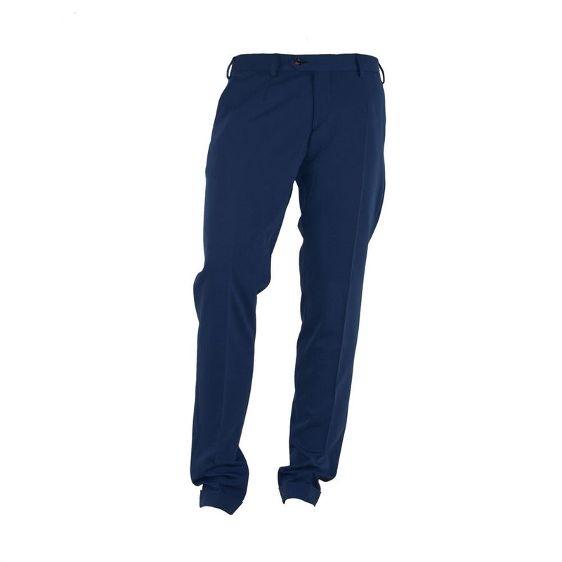 Elegant Blue Trousers for Sophisticated Men Made in Italy