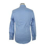 Elegance Unleashed Light Blue Cotton Shirt Made in Italy