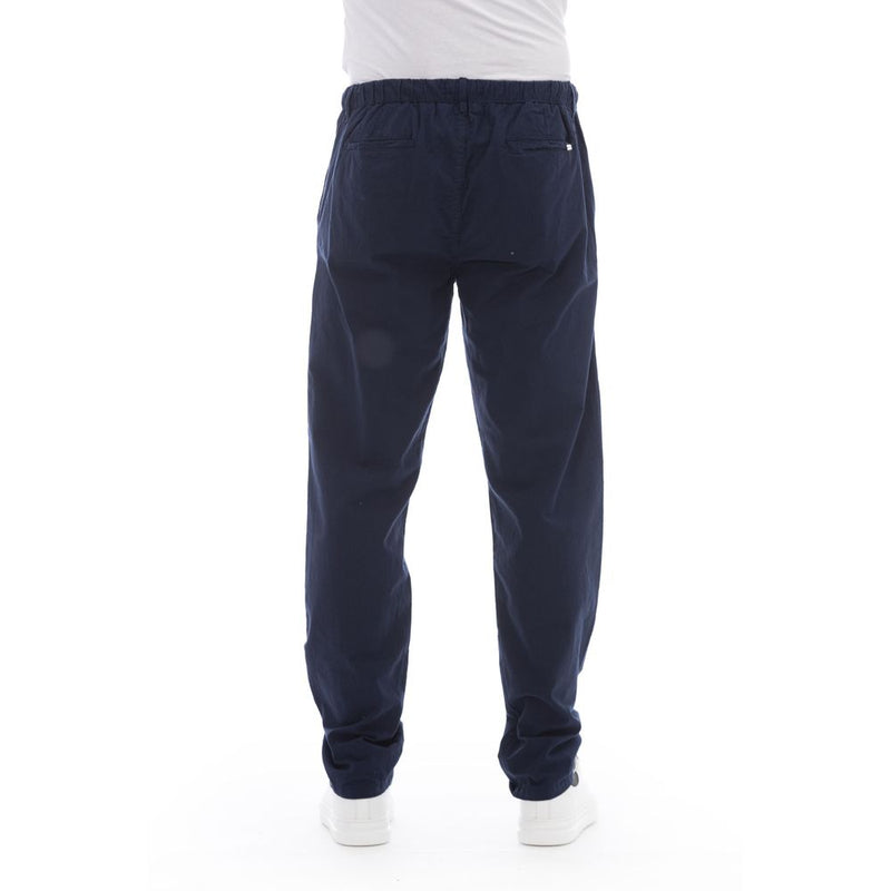 Blue Cotton Men Chino Pants Baldinini Trend