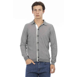 Gray Cotton Men Shirt Baldinini Trend