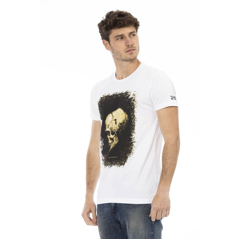 White Cotton Men's T-Shirt Trussardi Action