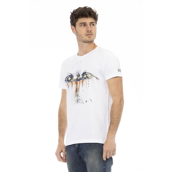 White Cotton Men T-Shirt Trussardi Action