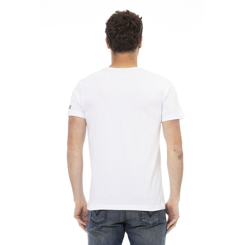 White Cotton Men T-Shirt Trussardi Action