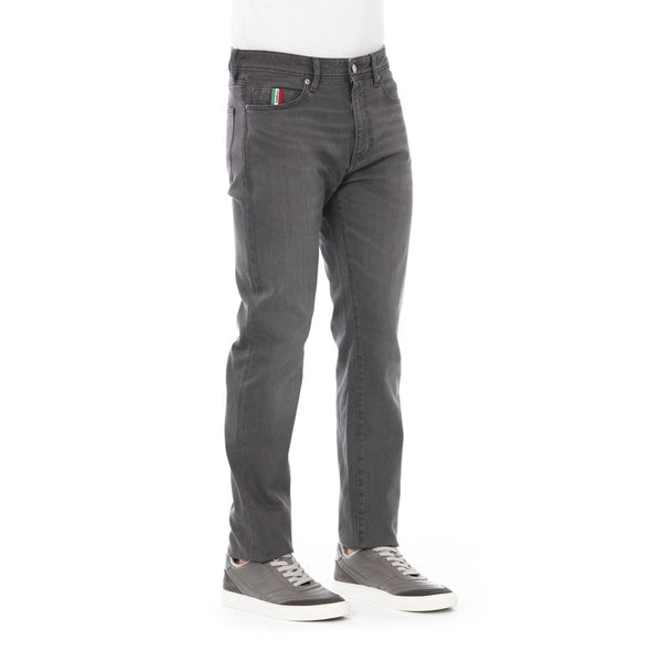 Gray Cotton Men Jeans Baldinini Trend