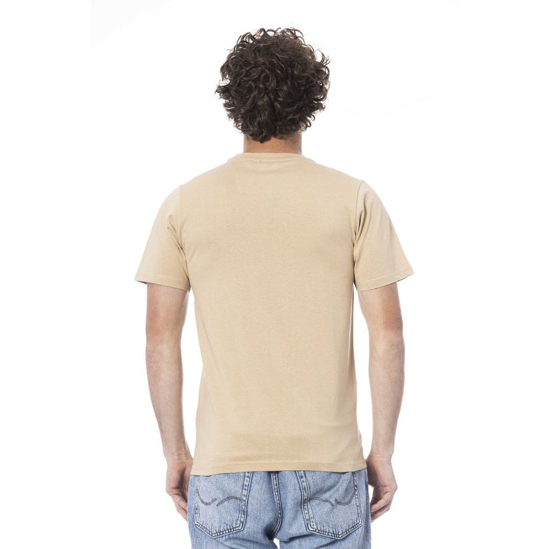 Beige Cotton Men T-Shirt Cavalli Class