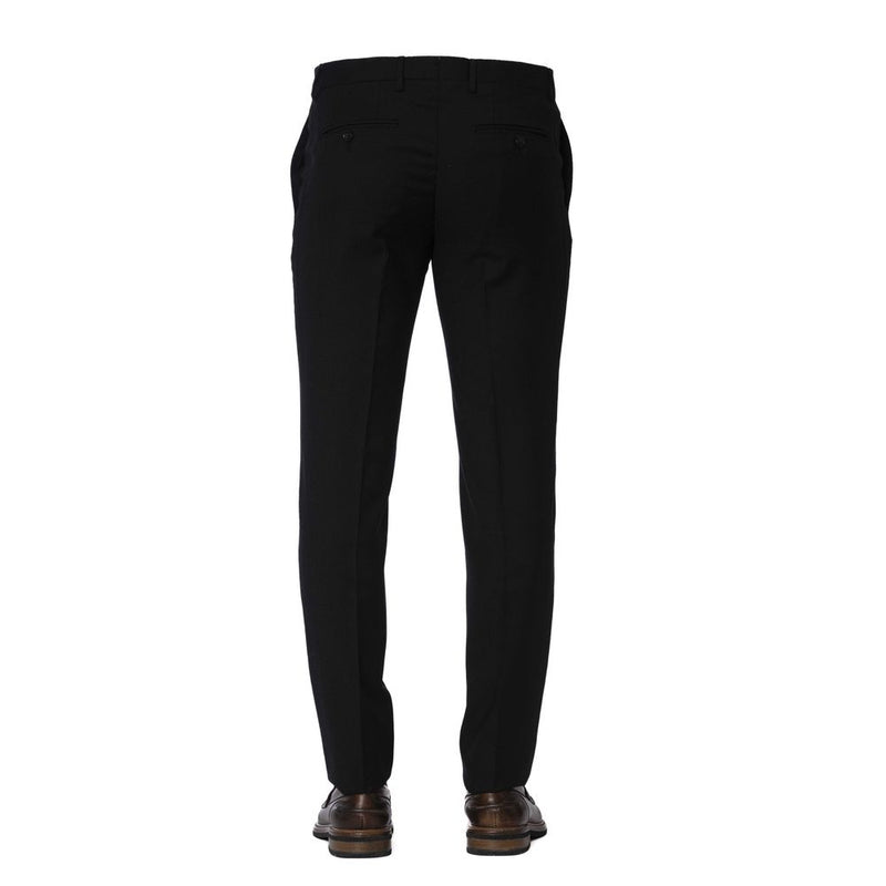 Black Wool Men Trouser Trussardi