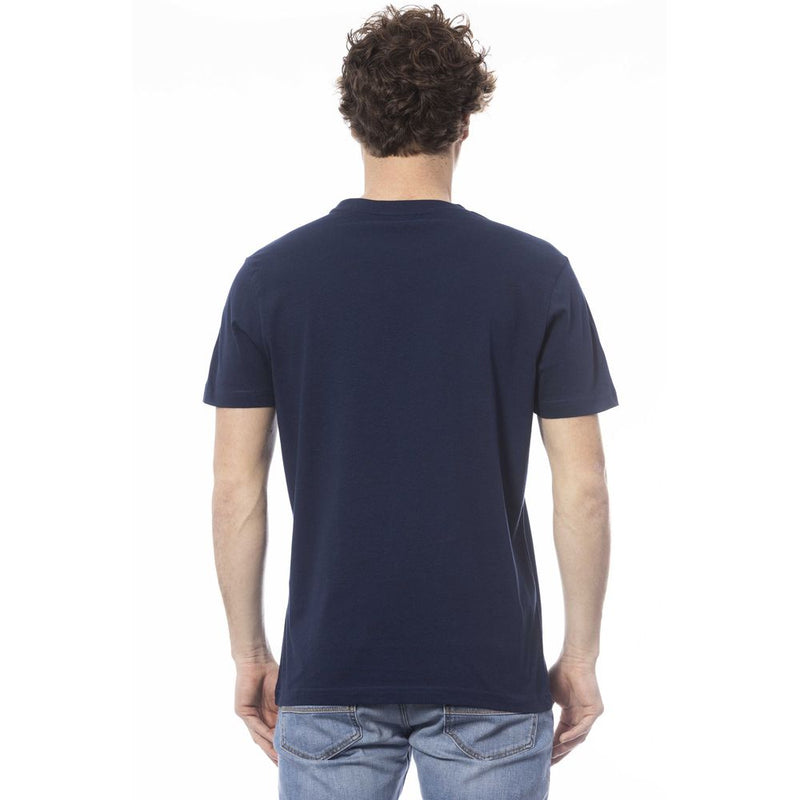 Blue Cotton Men T-Shirt Invicta