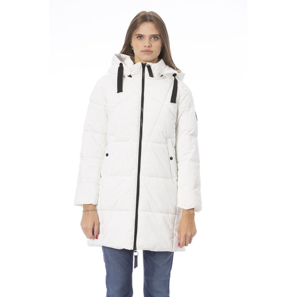 White Polyester Women Jacket Baldinini Trend