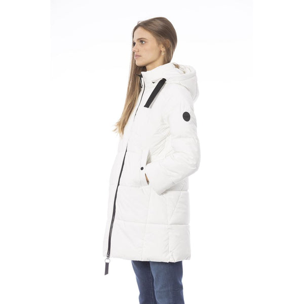 White Polyester Women Jacket Baldinini Trend