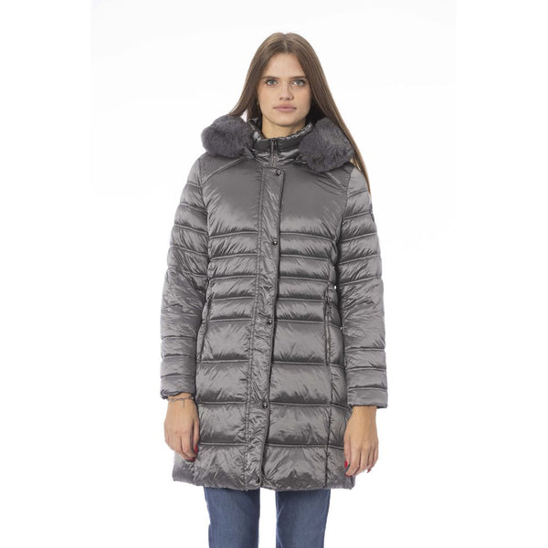 Gray Polyester Women Jacket Baldinini Trend