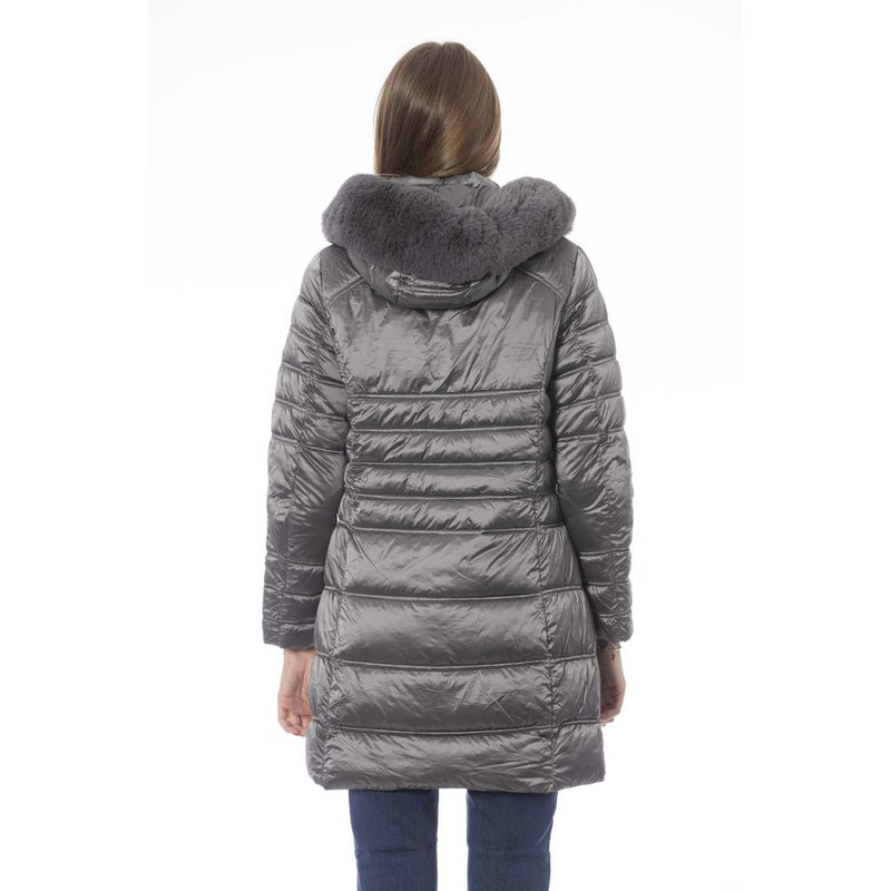 Gray Polyester Women Jacket Baldinini Trend