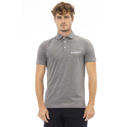 Gray Cotton Men Polo Baldinini Trend