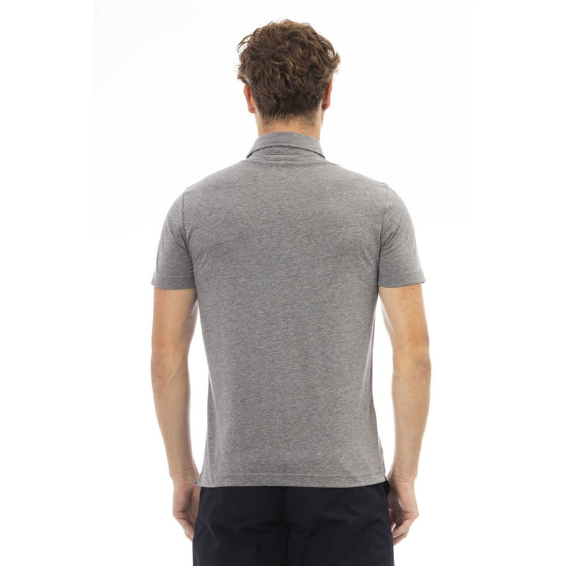 Gray Cotton Men Polo Baldinini Trend