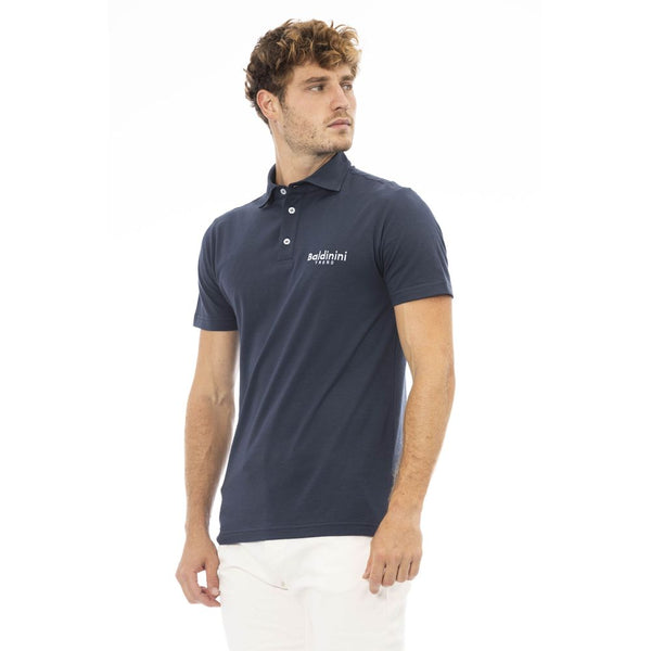 Blue Cotton Men Polo Baldinini Trend