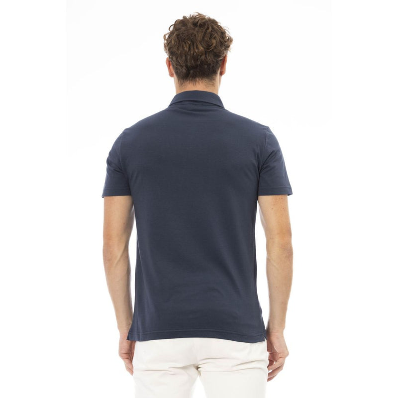 Blue Cotton Men Polo Baldinini Trend