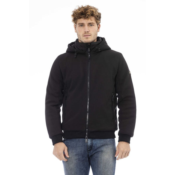 Black Polyester Men Jacket Baldinini Trend