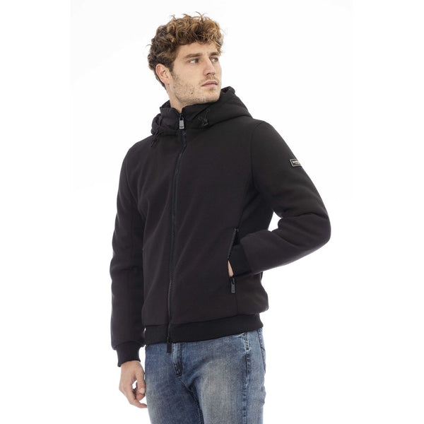 Black Polyester Men Jacket Baldinini Trend