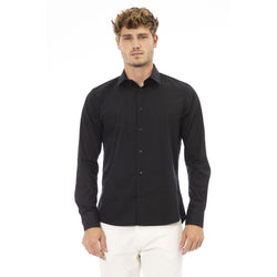 Black Cotton Men Shirt Baldinini Trend