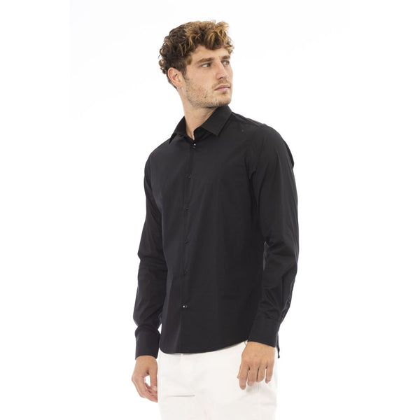 Black Cotton Men Shirt Baldinini Trend