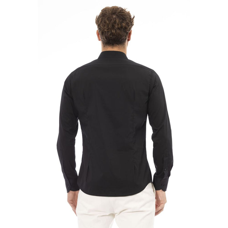 Black Cotton Men Shirt Baldinini Trend