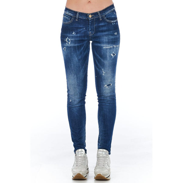 Blue Cotton Women Jean Frankie Morello