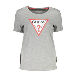 Gray Cotton Women T-Shirt Guess Jeans