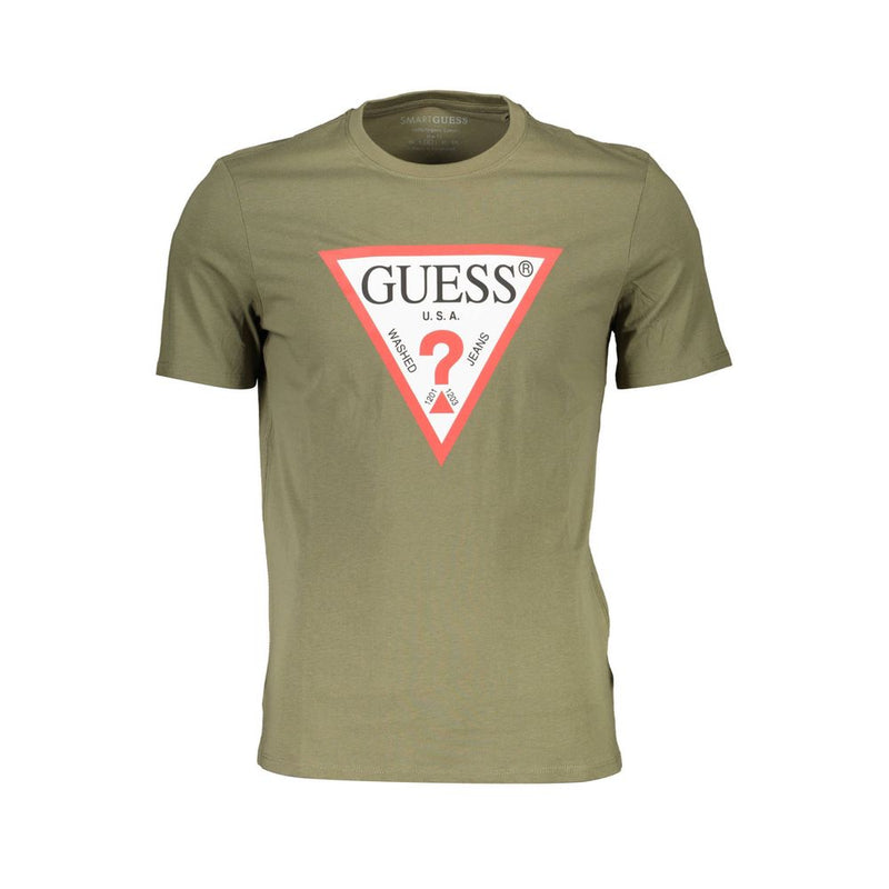 Green Cotton Men TShirt Guess Jeans