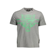 Gray Cotton Men T-Shirt Plein Sport