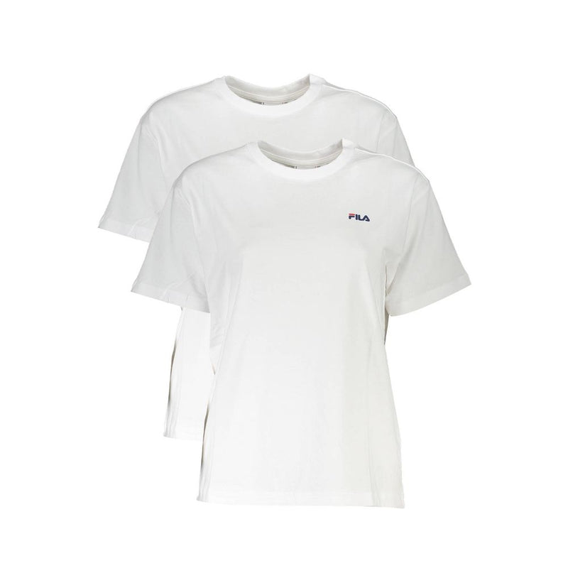 White Cotton Women T-Shirt Fila