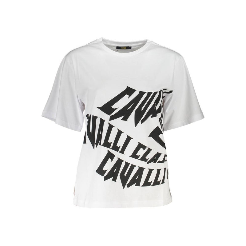 White Cotton Women T-Shirt Cavalli Class