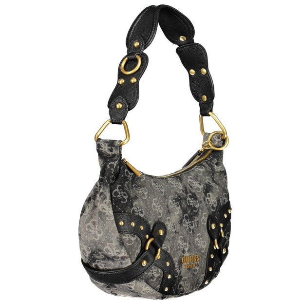 Grey and Black Polyester Handbag Guess Jeans