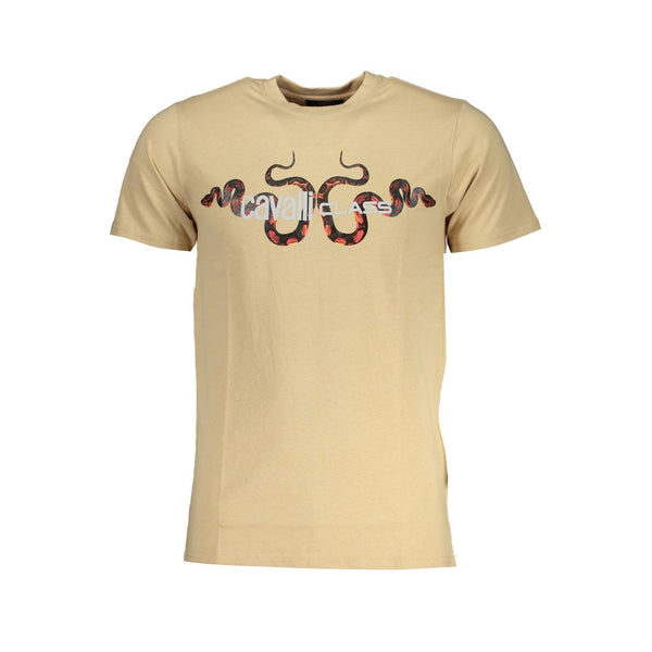 Beige Cotton T-Shirt Cavalli Class