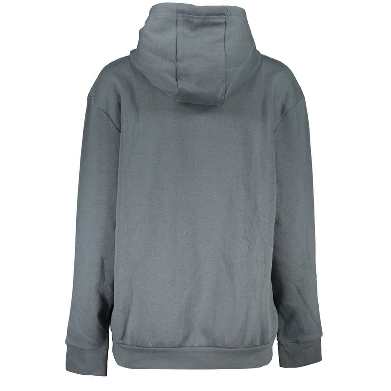 Sleek Gray Fleece Hooded Sweatshirt Cavalli Class