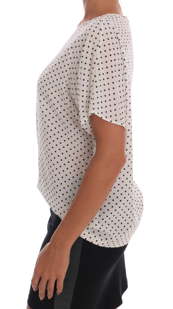 Chic Polka Dot Silk Blouse Dolce & Gabbana