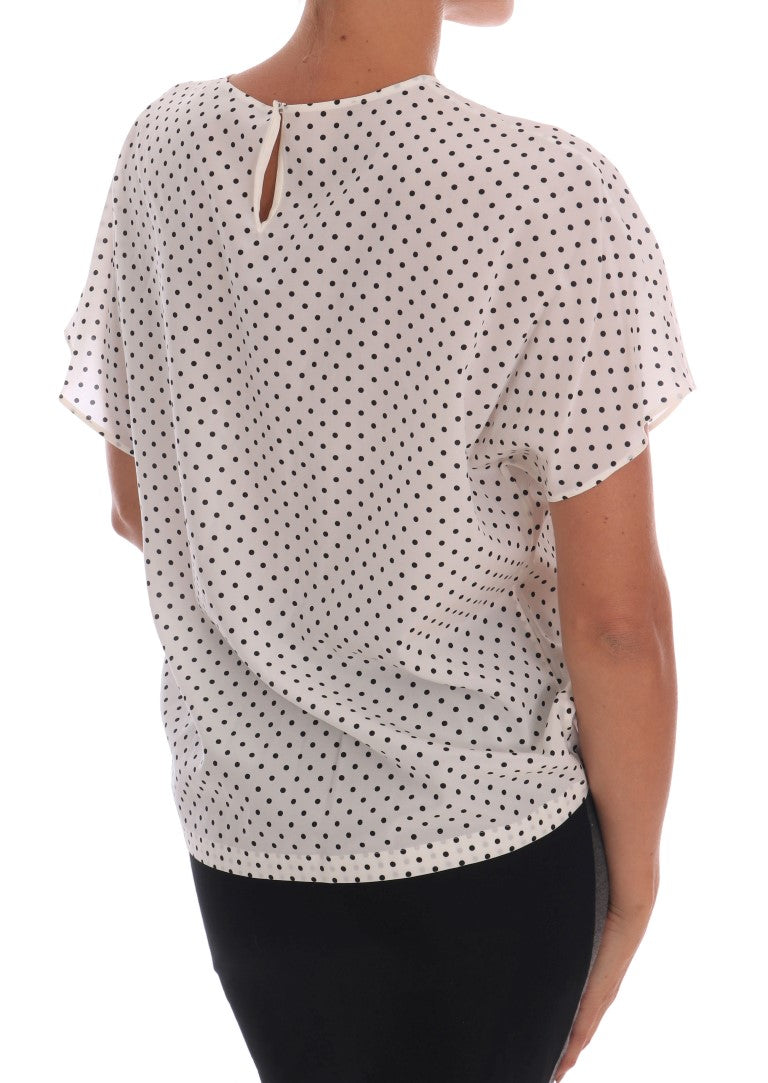 Chic Polka Dot Silk Blouse Dolce & Gabbana