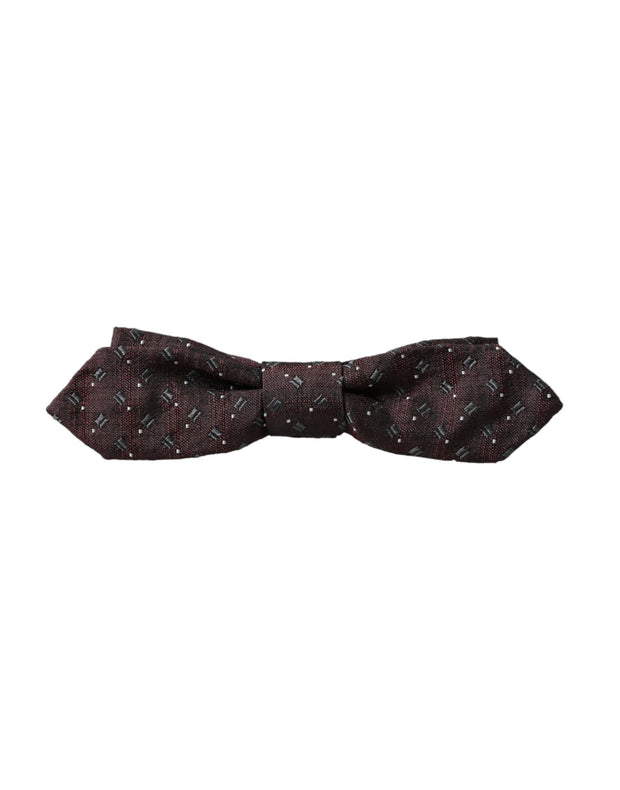 Maroon Silk Patterned Adjustable Neck Papillon Bow Tie Dolce & Gabbana