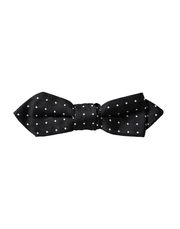 Black Silk Polka Dot Adjustable Neck Men Papillon Bow Tie Dolce & Gabbana