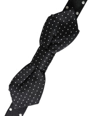 Black Silk Polka Dot Adjustable Neck Men Papillon Bow Tie Dolce & Gabbana