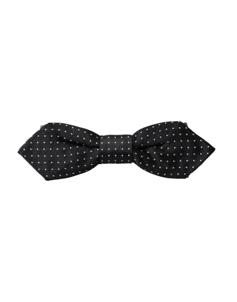 Black Silk Polka Dot Adjustable Neck Men Papillon Bow Tie Dolce & Gabbana