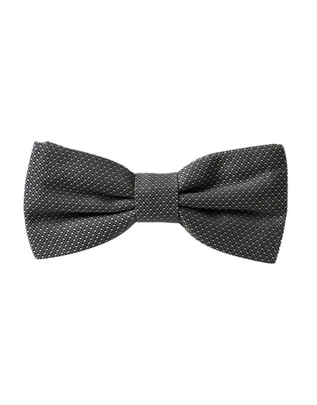 Gray Silk Patterned Adjustable Neck Men Papillon Bow Tie Dolce & Gabbana