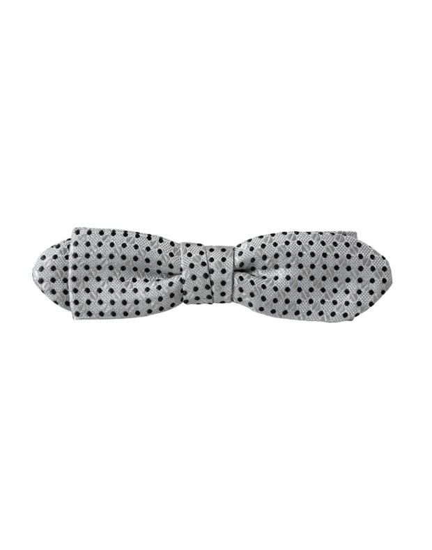 Gray Silk Polka Dot Adjustable Neck Men Papillon Bow Tie Dolce & Gabbana