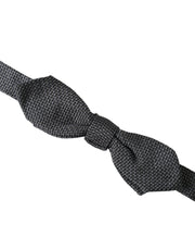 Gray Silk Weaved Adjustable Neck Men Papillon Bow Tie Dolce & Gabbana