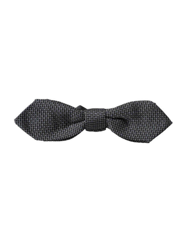 Gray Silk Weaved Adjustable Neck Men Papillon Bow Tie Dolce & Gabbana