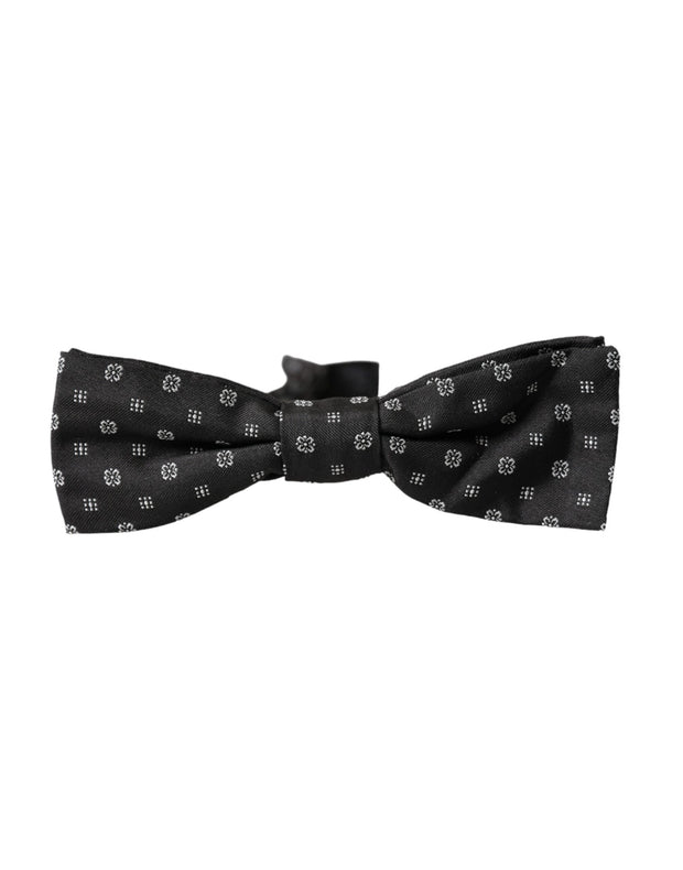 Black Silk Fantasy Adjustable Neck Men Papillon Bow Tie Dolce & Gabbana