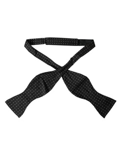 Black Silk Polka Dot Slim Skinny Necktie Men Bow Tie Dolce & Gabbana