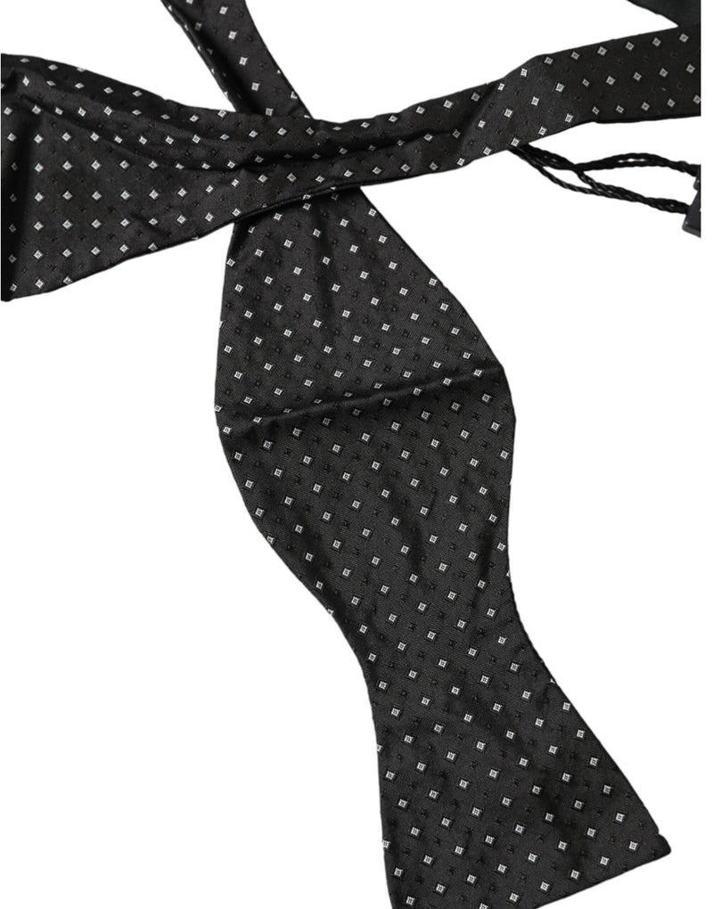 Black Silk Polka Dot Slim Skinny Necktie Men Bow Tie Dolce & Gabbana