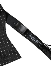 Black Silk Polka Dot Slim Skinny Necktie Men Bow Tie Dolce & Gabbana