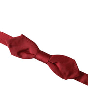 Red Silk Jacquard Adjustable Neck Men Bow Tie Dolce & Gabbana